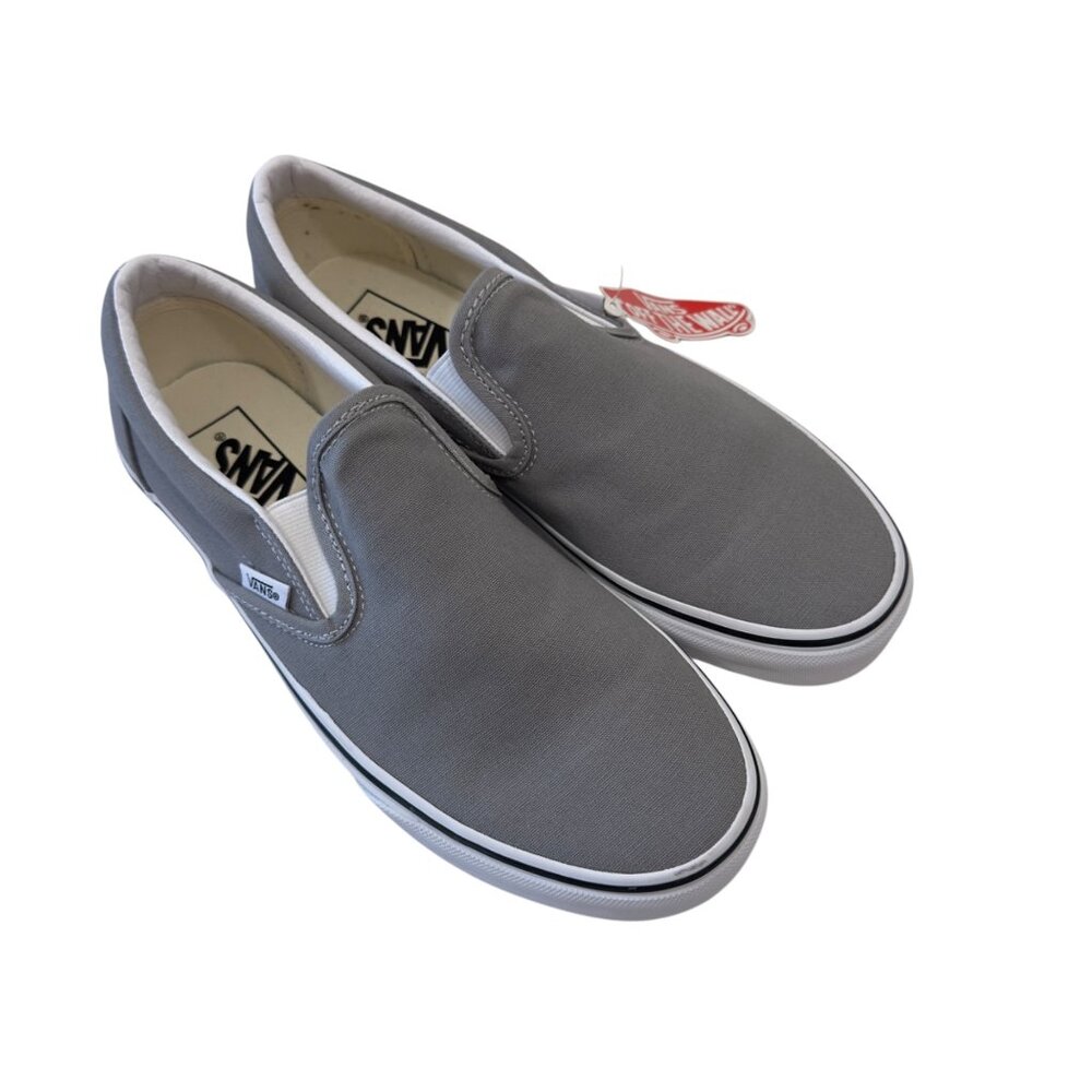 Vans Mens Unisex Classic Slip-On Sneakers Gray Size 8 Women SZ 9.5 - Picture 2 of 16